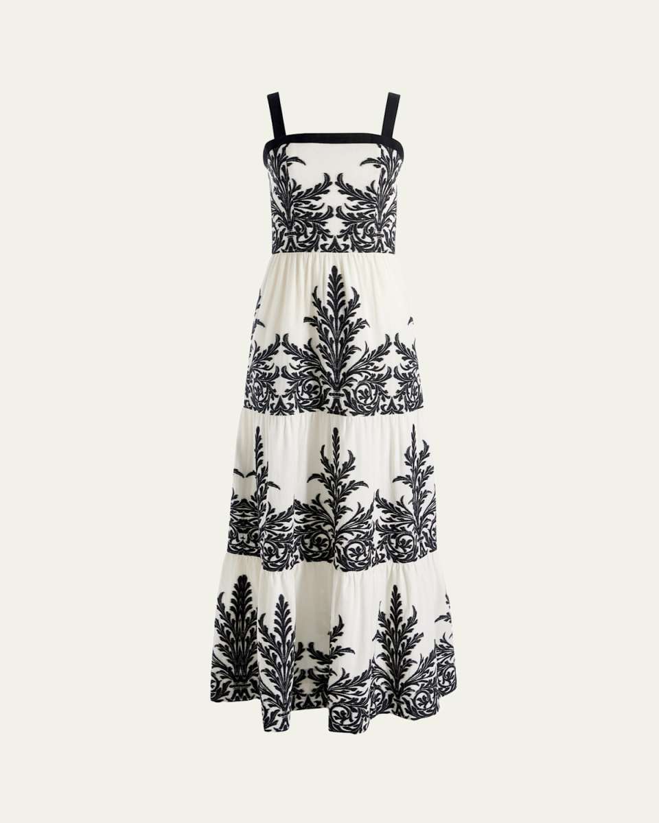 Saige Embroidered Tiered Maxi Dress